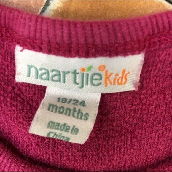 naartjie Girls Dress Size 18-24 Months Pieced Lace Netting Velour Cranberry - Picture 3 of 4